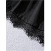 image:imageGORGLITTER Womens Pleated Lace Belted Dress Shorts Wide Leg Tailored Formal Dressy Work Shorts with PocketsBlack