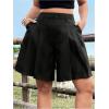 image:imageGORGLITTER Womens Plus Size Dressy Shorts Casual Elastic High Waist Wide Leg Business Casual Work Tailored ShortsBlack