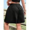 image:imageGORGLITTER Womens Plus Size Dressy Shorts Casual Elastic High Waist Wide Leg Business Casual Work Tailored ShortsBlack