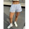 image:imageGORGLITTER Womens Striped Baggy Lounge Shorts Drawstring Waist Summer Beach Vacation Casual ShortsBlue