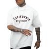 image:imageGORGLITTER Mens Graphic Oversized T Shirt Drop Shoulder Short Sleeve Mock Neck Designer Tees StreetwearWhite