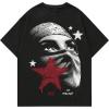 image:imageGORGLITTER Mens Graphic Tees Short Sleeve Boxy Casual Summer Rapper Funny Y2K Cool Streetwear Oversized TshirtsBlack