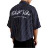 image:imageGORGLITTER Mens Letter Graphic Boxy Cropped Shirt Button Down Short Sleeve Loose Fit Streetwear Tops Y2KBlue
