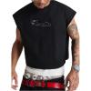 image:imageGORGLITTER Mens Letter Graphic Y2k Cropped Top Dolman Sleeve Crewneck Oversized Tank TopsColorful Black