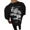 image:imageGORGLITTER Mens Oversized Graphic T Shirts Cool Short Sleeve Drop Shoulder Crewneck Tee Top StreetwearBlack