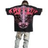 image:imageGORGLITTER Mens Oversized Graphic T Shirts Cool Short Sleeve Drop Shoulder Crewneck Tee Top StreetwearBlack and Pink