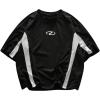image:imageGORGLITTER Mens Oversized Graphic Tees Short Sleeve Streetwear Shirts Crewneck Casual Loose TShirt TopBlack and White
