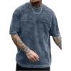 image:imageGORGLITTER Mens Oversized Short Sleeve Tee Shirt Y2K Vintage Cool Acid Wash Drippy Streetwear TShirtsBlue