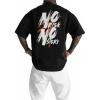 image:imageGORGLITTER Mens Slogan Graphic Drop Shoulder Tee Oversized Loose Casual Round Neck Short Sleeve TshirtsBlack
