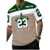 image:imageGORGLITTER Mens Y2K Star Number Print Jersey Shirts Short Sleeve Graphic Tees Streetwear Summer Baggy T ShirtBrown Colorblock