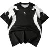 image:imageGORGLITTER Mens Y2k Graphic Shirts Oversized Crewneck Short Sleeve Summer Vacation Cool Boxy Streetwear Tee TopBlack and White