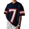 image:imageGORGLITTER Mens Y2k Jersey Shirts Oversized Graphic V Neck Short Sleeve Mesh Baggy Cool Football Streetwear Tee TopBlue