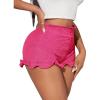 image:imageGORGLITTER Womens Crochet Shorts Ruffle Bloomer Beach Summer Cute Y2k Elastic Waist Frilly Mini Micro Knit ShortsHot Pink