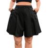 image:imageGORGLITTER Womens Plus Size Dressy Shorts Casual Elastic High Waist Wide Leg Business Casual Work Tailored ShortsBlack