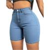 image:imageGORGLITTER Womens Stretchy Skinny Jean Shorts High Waisted Bodycon Denim Shorts Jorts CasualMedium Wash