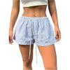 image:imageGORGLITTER Womens Striped Baggy Lounge Shorts Drawstring Waist Summer Beach Vacation Casual ShortsBlue