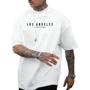 image:imageGORGLITTER Mens Crewneck T Shirt Letter Graphic Short Sleeve Casual Drop Shoulder Oversized TeeWhite Letter Prints