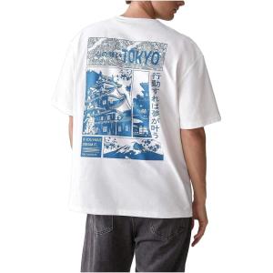 image:imageGORGLITTER Mens Japanese Letter Graphic Tee Top Oversized Short Sleeve Casual Aesthetic Print TShirtWhite