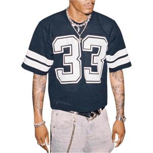 image:imageGORGLITTER Mens Jersey Shirts Oversized Baggy Mesh Tshirts Graphic Print Basketball Short Sleeve Tee Loose TopsDark Blue