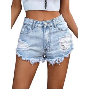 image:imageGORGLITTER Womens Y2k Jean Denim Shorts Jorts High Waisted Ripped Distressed Summer Trendy Western Cowgirl OutfitsBlue