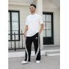 image:imageGORGLITTER Mens Baggy Wide Leg Sweatpants Y2K Striped Side Drawstring Waist Barrel Track Pants with PocketsBlack