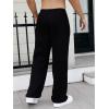 image:imageGORGLITTER Mens Baggy Wide Leg Sweatpants Y2K Striped Side Drawstring Waist Barrel Track Pants with PocketsBlack