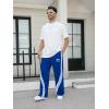 image:imageGORGLITTER Mens Baggy Wide Leg Sweatpants Y2K Striped Side Drawstring Waist Barrel Track Pants with PocketsBlue