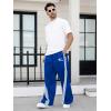 image:imageGORGLITTER Mens Baggy Wide Leg Sweatpants Y2K Striped Side Drawstring Waist Barrel Track Pants with PocketsBlue
