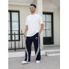 image:imageGORGLITTER Mens Baggy Wide Leg Sweatpants Y2K Striped Side Drawstring Waist Barrel Track Pants with PocketsDark Blue