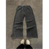 image:imageGORGLITTER Mens Baggy Wide Leg Sweatpants Y2K Striped Side Drawstring Waist Barrel Track Pants with PocketsGrunge Black