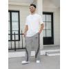 image:imageGORGLITTER Mens Baggy Wide Leg Sweatpants Y2K Striped Side Drawstring Waist Barrel Track Pants with PocketsLight Grey
