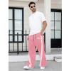 image:imageGORGLITTER Mens Baggy Wide Leg Sweatpants Y2K Striped Side Drawstring Waist Barrel Track Pants with PocketsPink
