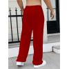 image:imageGORGLITTER Mens Baggy Wide Leg Sweatpants Y2K Striped Side Drawstring Waist Barrel Track Pants with PocketsRed