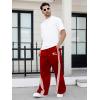 image:imageGORGLITTER Mens Baggy Wide Leg Sweatpants Y2K Striped Side Drawstring Waist Barrel Track Pants with PocketsRed