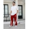 image:imageGORGLITTER Mens Baggy Wide Leg Sweatpants Y2K Striped Side Drawstring Waist Barrel Track Pants with PocketsRed
