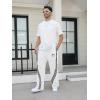 image:imageGORGLITTER Mens Baggy Wide Leg Sweatpants Y2K Striped Side Drawstring Waist Barrel Track Pants with PocketsWhite