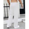 image:imageGORGLITTER Mens Baggy Wide Leg Sweatpants Y2K Striped Side Drawstring Waist Barrel Track Pants with PocketsWhite