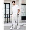 image:imageGORGLITTER Mens Baggy Wide Leg Sweatpants Y2K Striped Side Drawstring Waist Barrel Track Pants with PocketsWhite