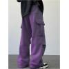 image:imageGORGLITTER Mens Cargo Baggy Sweatpants Drawstring Elastic Waist Wide Leg SweatpantsPurple