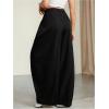 image:imageGORGLITTER Womens Baggy Dress Pant Low Rise Pleated Barrel Cargo Oversized Wide Leg Business Casual TrousersBlack 01