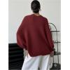 image:imageGORGLITTER Womens Bat Wing Wrap Tops Cropped Light Weight Oversized Sweater V Neck Pullover Knit Top Teacher OutfitsRed