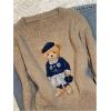 image:imageGORGLITTER Womens Bear Sweater Cute Long Sleeve Crew Neck Knitted Pullover TopsMulticolor
