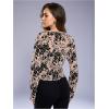 image:imageGORGLITTER Womens Bell Sleeve Tie Front Y2K Tops Classy Cute Sheer Going Out Gothic Concert Mesh Long Sleeve Crop TopsNude