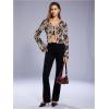 image:imageGORGLITTER Womens Bell Sleeve Tie Front Y2K Tops Classy Cute Sheer Going Out Gothic Concert Mesh Long Sleeve Crop TopsNude
