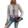image:imageGORGLITTER Womens Button Up Colorful Cropped Cardigan Fall Clothes Cute Trendy 2025 Knit Tweed Sweater JacketBlue Multi B