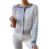 image:imageGORGLITTER Womens Button Up Colorful Cropped Cardigan Fall Clothes Cute Trendy 2025 Knit Tweed Sweater JacketBlue Multi a