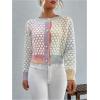 image:imageGORGLITTER Womens Button Up Colorful Cropped Cardigan Fall Clothes Cute Trendy 2025 Knit Tweed Sweater JacketMulticolor Blue and Pink