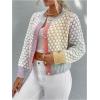 image:imageGORGLITTER Womens Button Up Colorful Cropped Cardigan Fall Clothes Cute Trendy 2025 Knit Tweed Sweater JacketMulticolor Blue and Pink