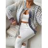 image:imageGORGLITTER Womens Button Up Colorful Cropped Cardigan Fall Clothes Cute Trendy 2025 Knit Tweed Sweater JacketMulticolor Purple B