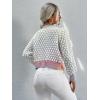 image:imageGORGLITTER Womens Button Up Colorful Cropped Cardigan Fall Clothes Cute Trendy 2025 Knit Tweed Sweater JacketPink and Blue